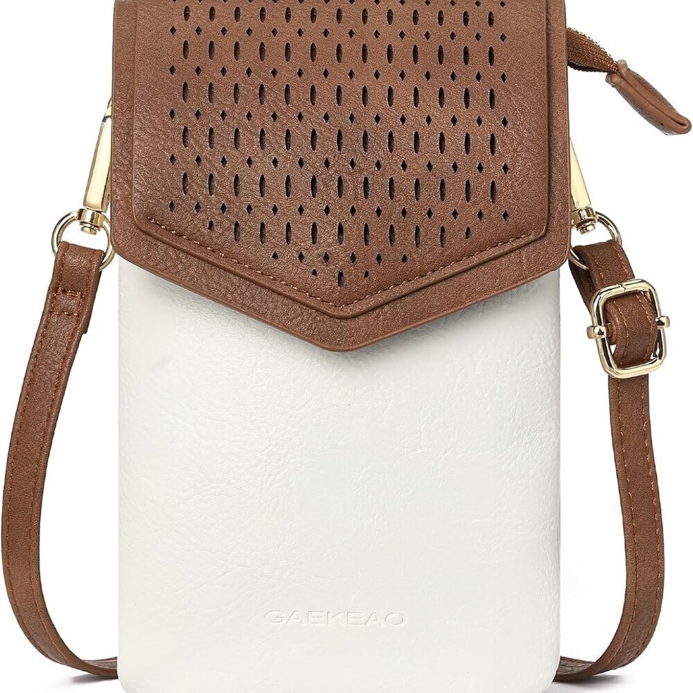 Small Leather Crossbody Bag Women Cell Phone Purse Wallet Compartments